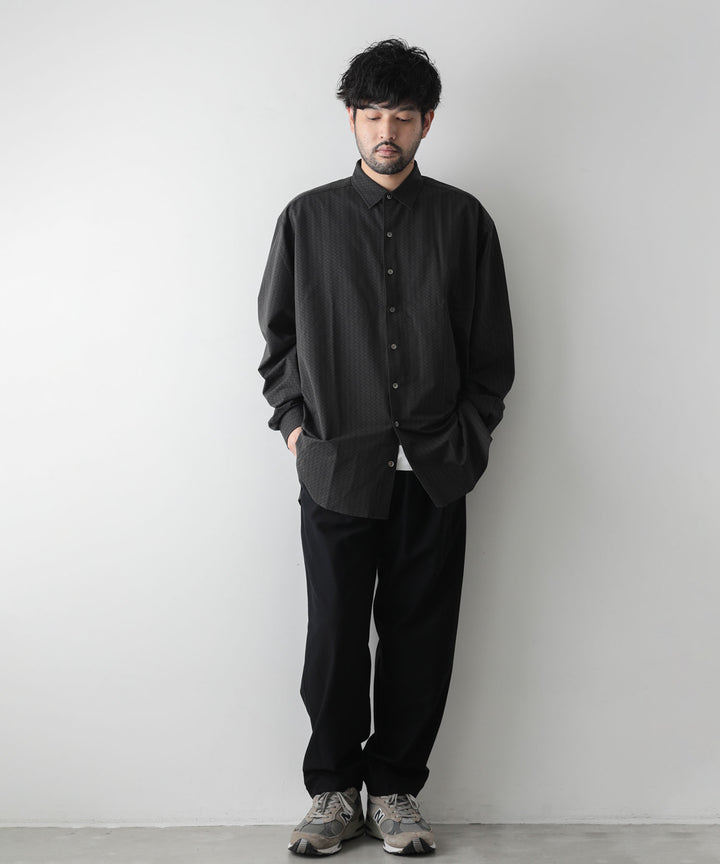 【KANEMASA】HIGH GAUGE ECONYL SLACKS - BLACK