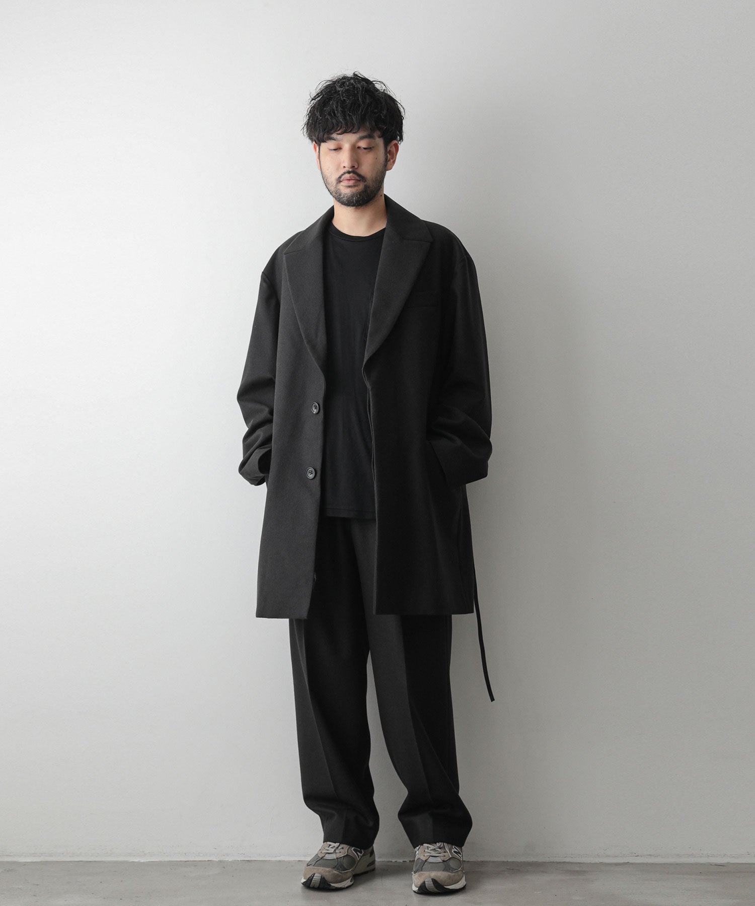 stein】EX WIDE TAPERED BARE ZIP TROUSERS SHADE CHARCOAL(MELTON ...