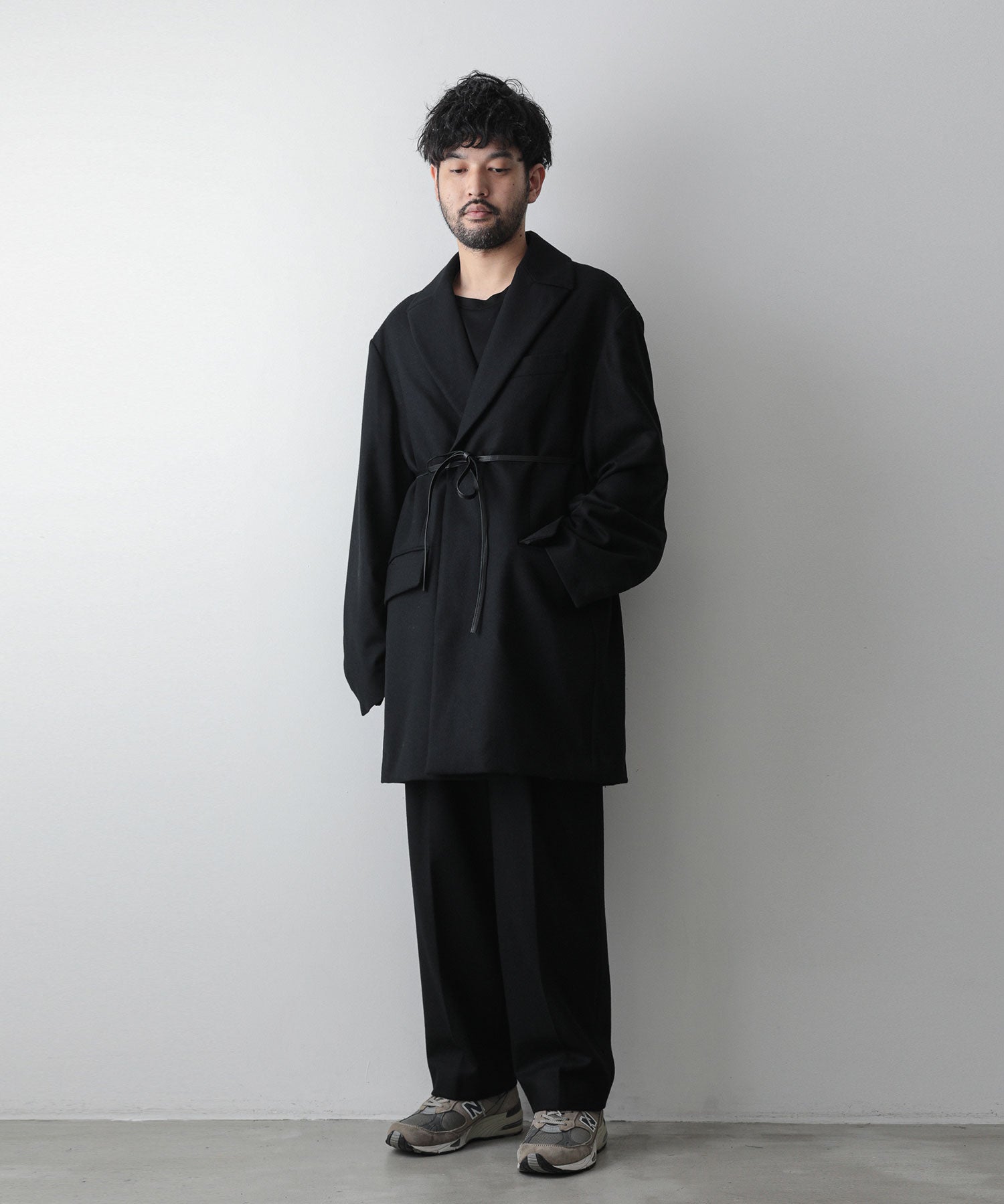 stein】EX WIDE TAPERED BARE ZIP TROUSERS BLACK(MELTON) | 公式通販