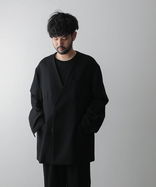 stein】OVERSIZED NO COLLAR TAILORED JACKET - BLACK | 公式通販