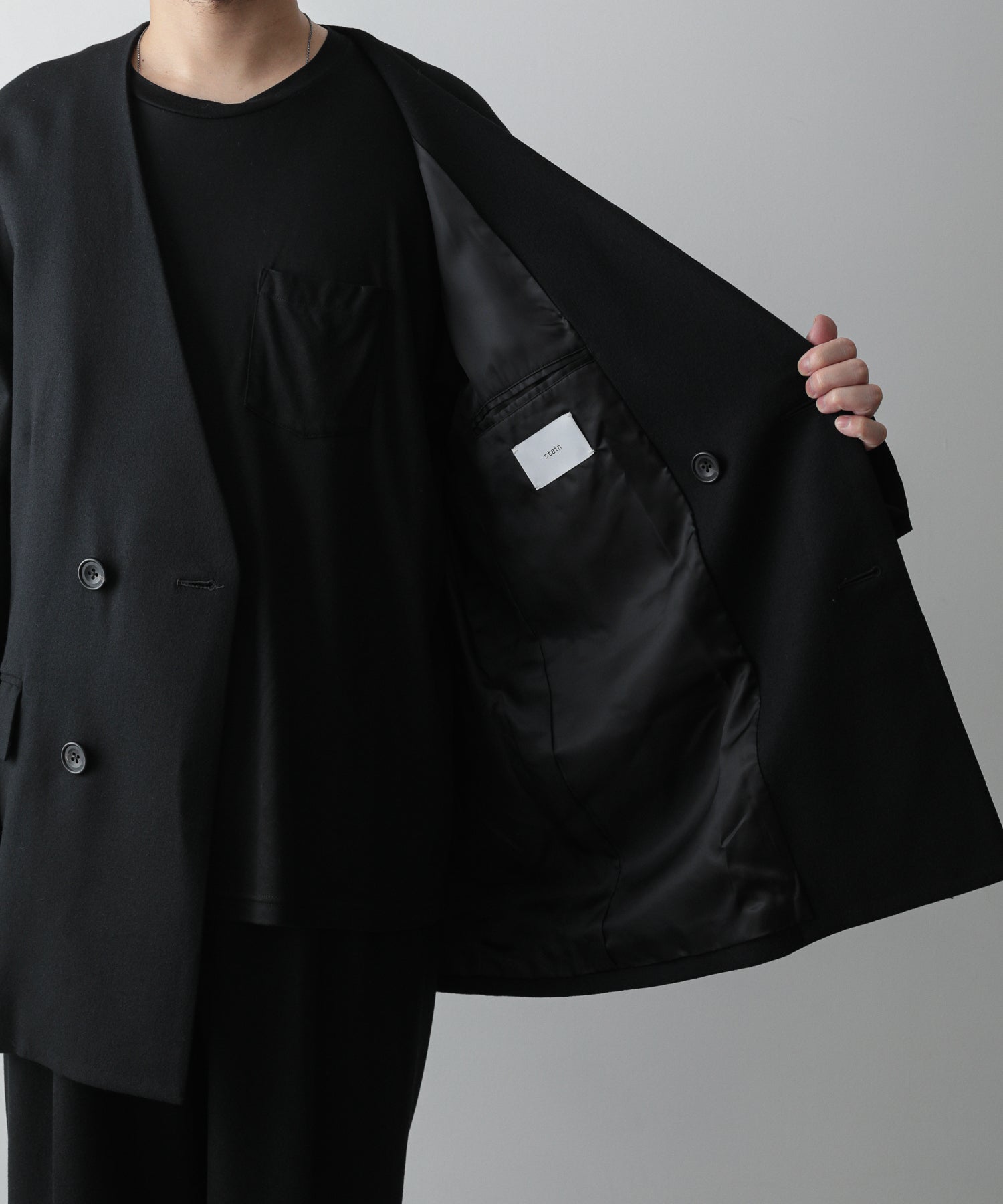 stein】OVERSIZED NO COLLAR TAILORED JACKET - BLACK | 公式通販