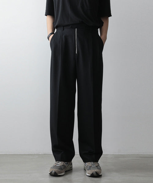 stein】EX WIDE TAPERED BARE ZIP TROUSERS BLACK(MELTON) | 公式通販 ...