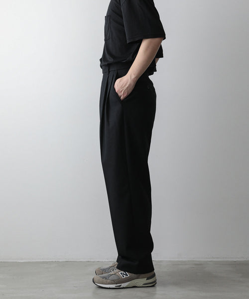 stein】EX WIDE TAPERED BARE ZIP TROUSERS BLACK(MELTON) | 公式通販