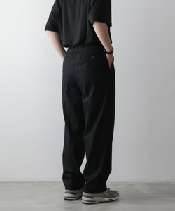 【stein】EX WIDE TAPERED BARE ZIP TROUSERS -  BLACK(MELTON)