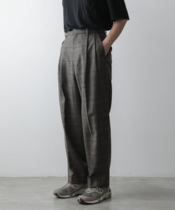 stein EX WIDE TAPERED TROUSERS (LEATHER)