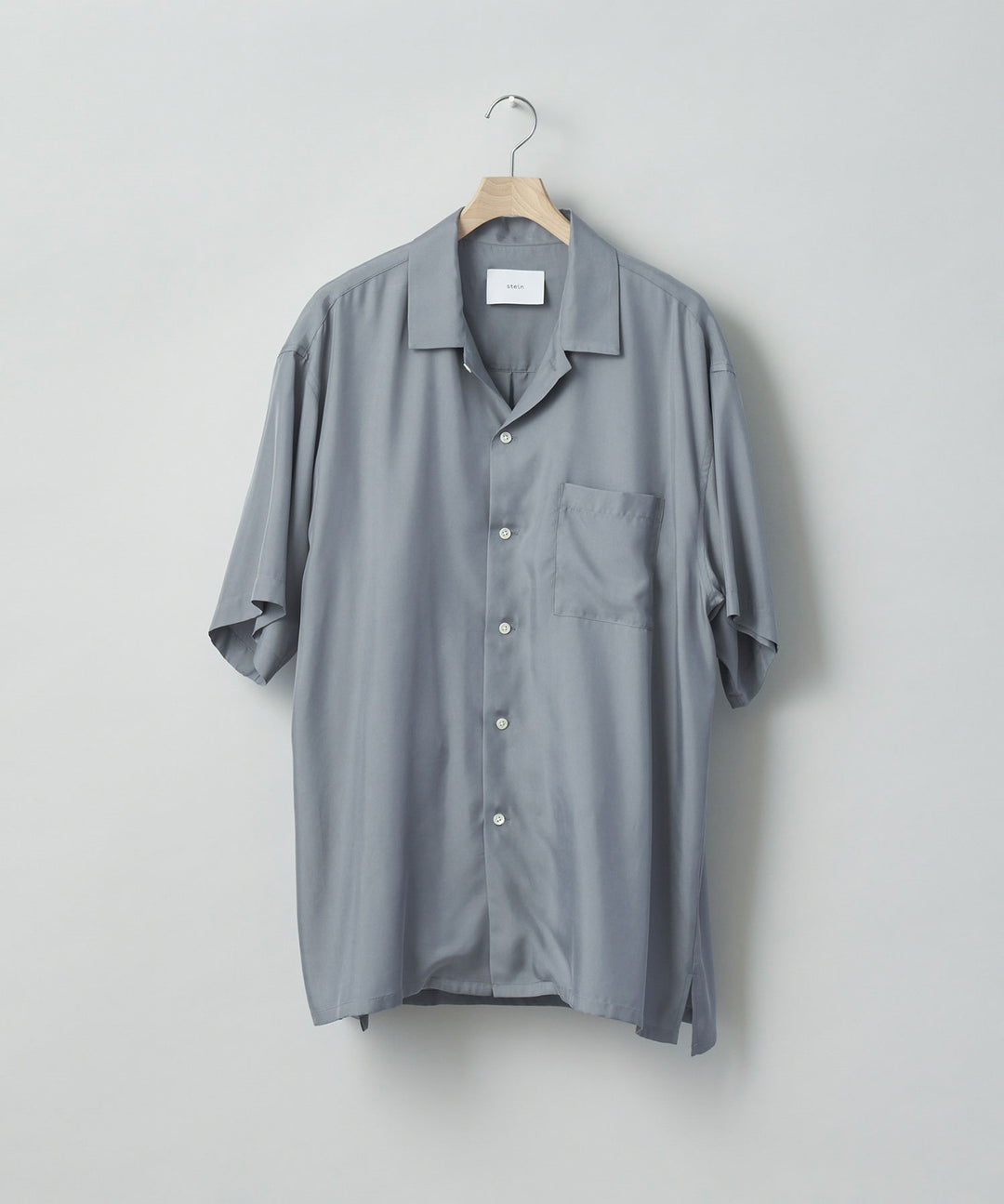 ssstein stein(シュタイン)のOVERSIZED CUPRO OPEN COLLAR SS SHIRTのBLUE GREY公式通販サイトsession福岡セレクトショップ