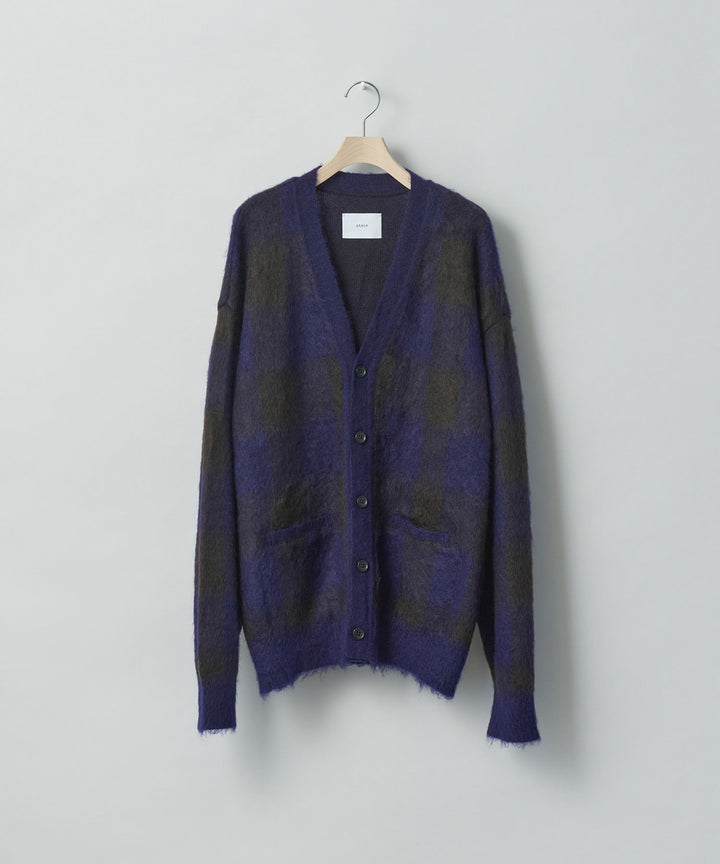 stein(シュタイン)のCOLOR COMBINATION MOHAIR CARDIGANのBLOCK CHECK 公式通販サイトsession福岡セレクトショップ