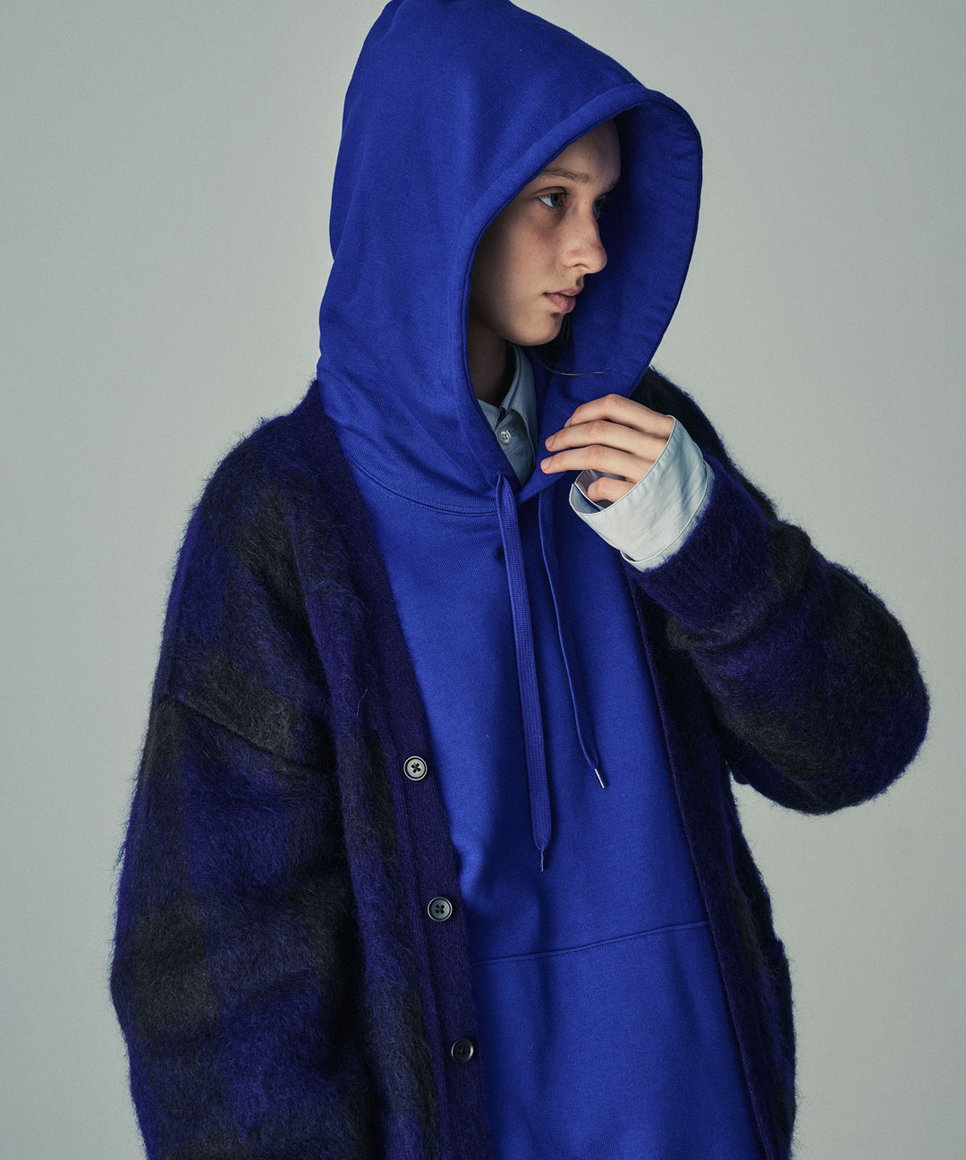 stein(シュタイン)のCOLOR COMBINATION MOHAIR CARDIGANのBLOCK CHECK 公式通販サイトsession福岡セレクトショップ