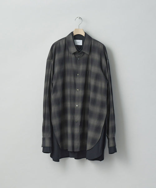 stein / シュタイン】OVERSIZED LAYERED SHIRT - OMBRE CHECK（DARK