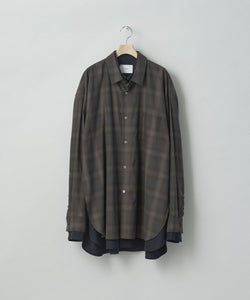 23ss Oversized Layered Flannel Shirt