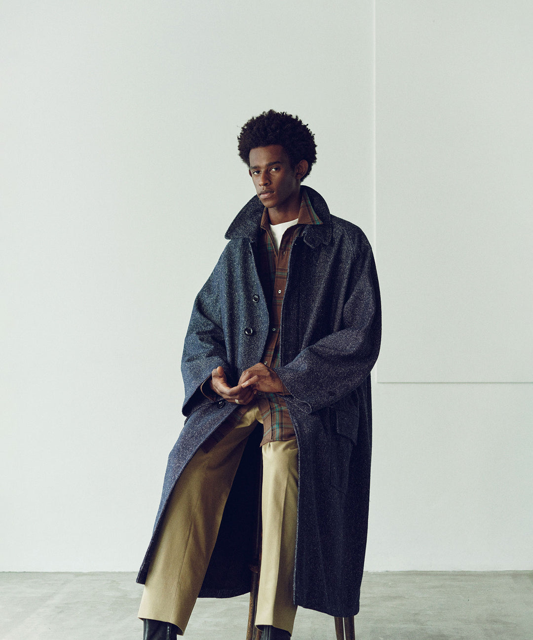 INTÉRIM インテリム HYPER BIG SILK DENIM SINGLE RANGE 4PK FLAP COAT 公式通販サイト sessionセッション福岡セレクトショップ