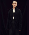 【INTÉRIM】HAND FRAMED DRIVERS ZIP KNIT -  BLACK