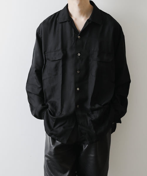 【INTÉRIM】HYPER BIG SILK RAYON OPEN COLLAR SHIRT