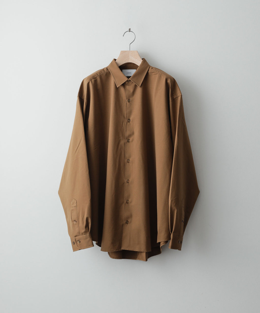 【KANEMASA】ROYAL OX DRESS KNIT SHIRT LOOSE FIT - COYOTE BROWN