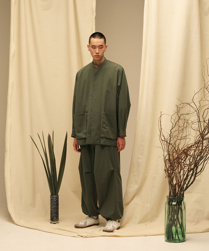 【KANEMASA】TYPEWRITER KNIT TECHNO OVER PANTS - GREEN