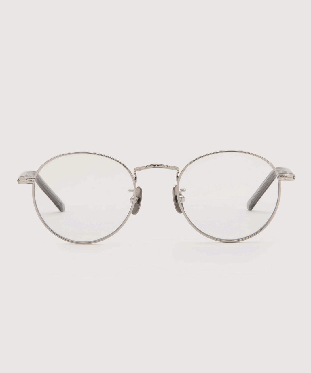 NOCHINO OPTICAL-ノチノオプティカルのKYOKUSUI -プラチナシルバーのフレームにクリアからグレーへと変化する調光レンズモデル
