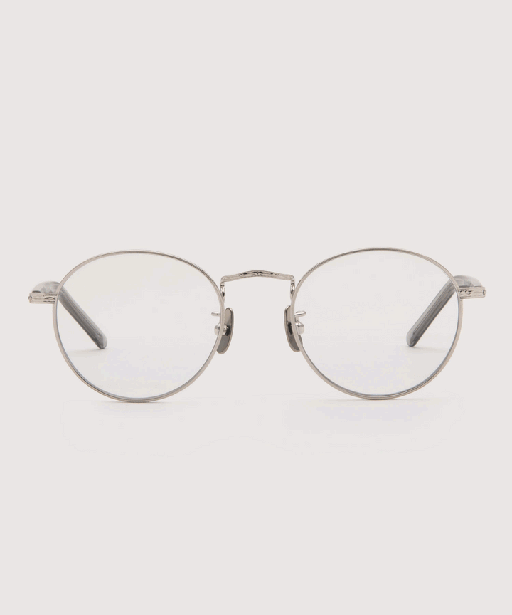 NOCHINO OPTICAL-ノチノオプティカルのKYOKUSUI -プラチナシルバーのフレームにクリアからグレーへと変化する調光レンズモデル