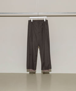【 Rich I 】UNCLE [TUCK TAPERED TROUSERS・FINX COTTON] - BROWN