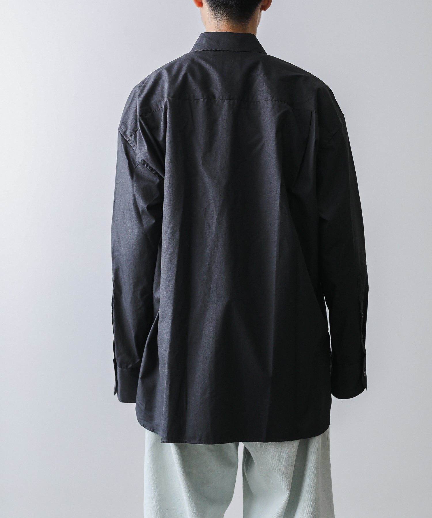 【stein】OVERSIZED DOWN PAT SHIRT - CHARCOAL