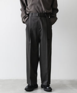 stein wide straight trousers M ホワイト