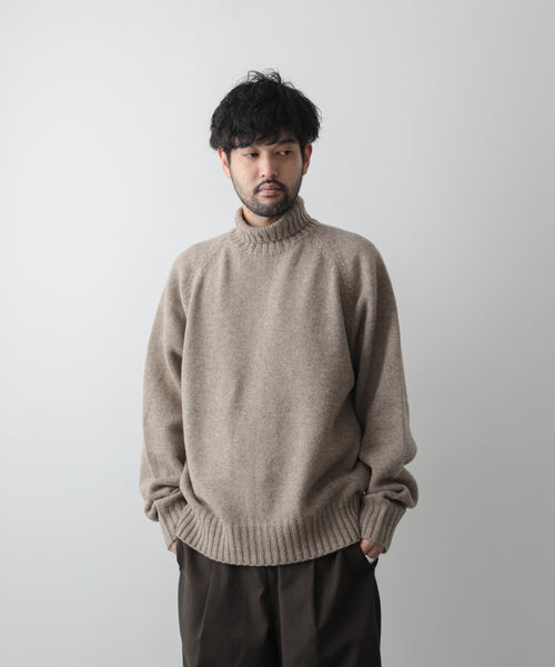 EX FINE LAMBS LOOSE HIGH NECK KNIT LS - トップス