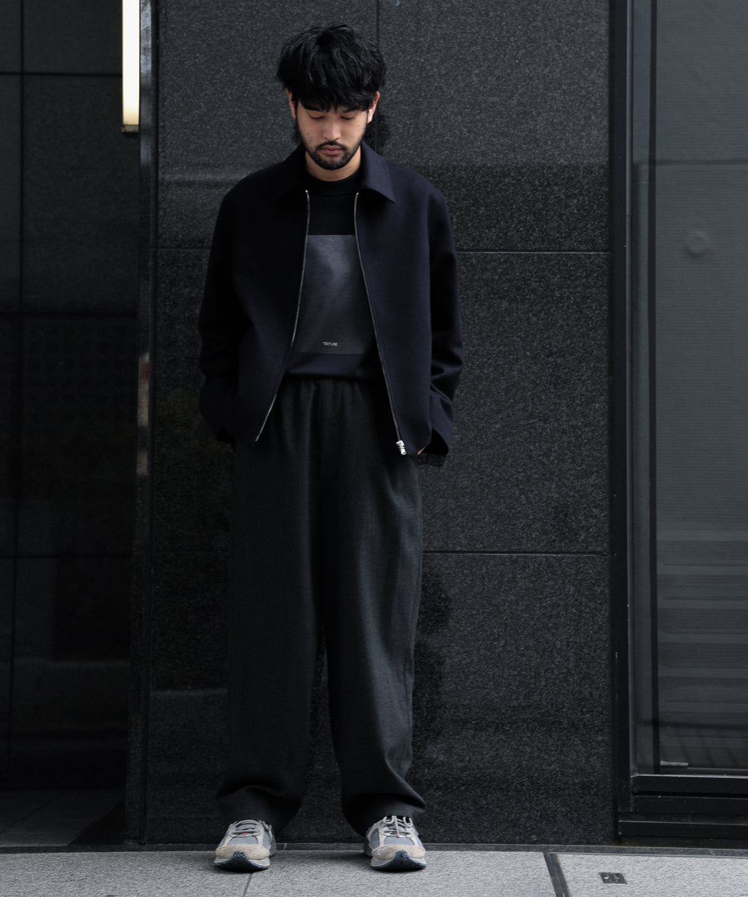 INTERIM(インテリム)の22AWコレクションのCASHMERE25 HARRINGTON JACKETのNAVY BLACK