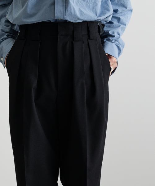 stein / シュタインDOUBLE WIDE TROUSERS   BLACK   公式通販サイト