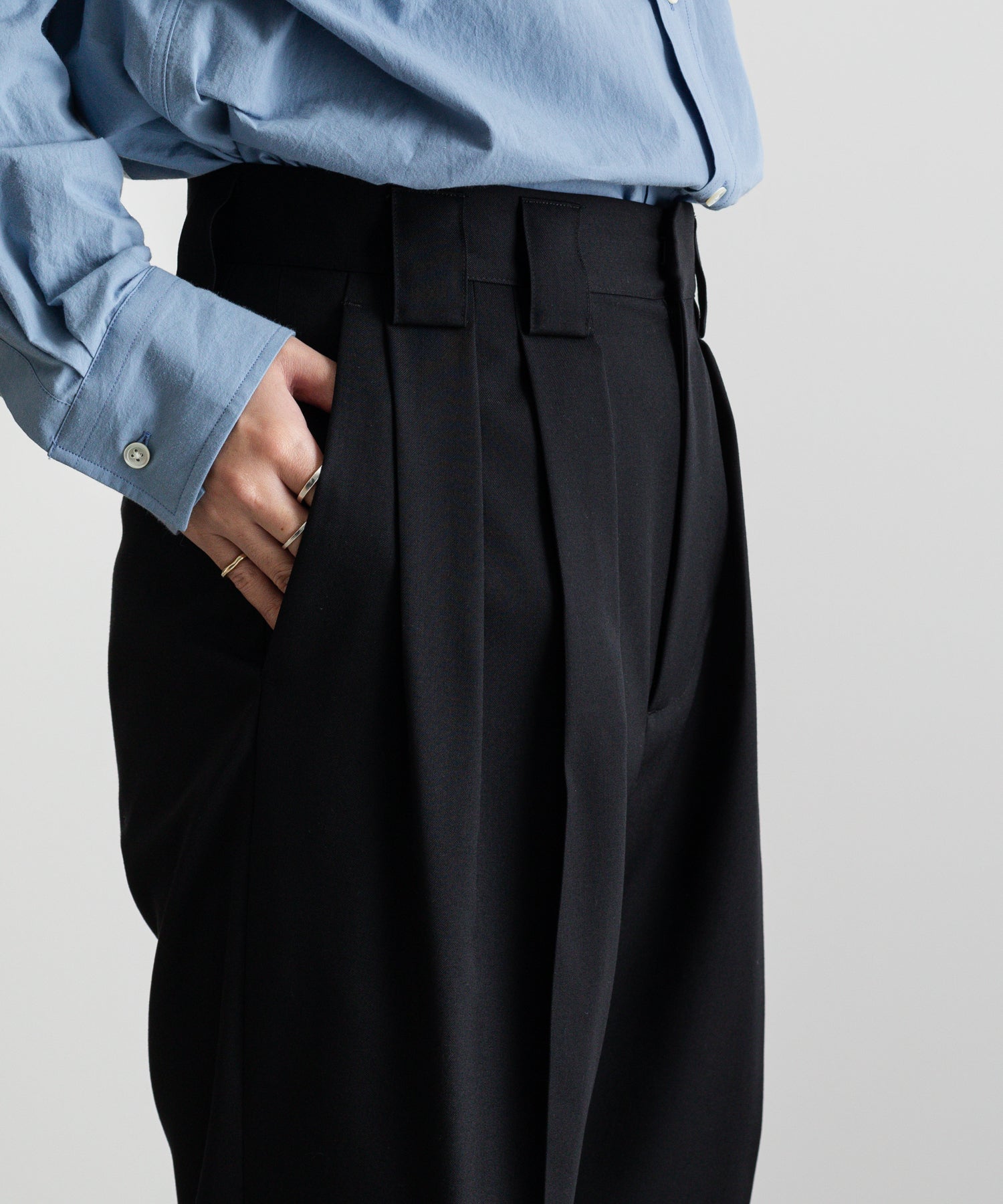 stein / シュタイン】DOUBLE WIDE TROUSERS - BLACK | 公式通販サイト
