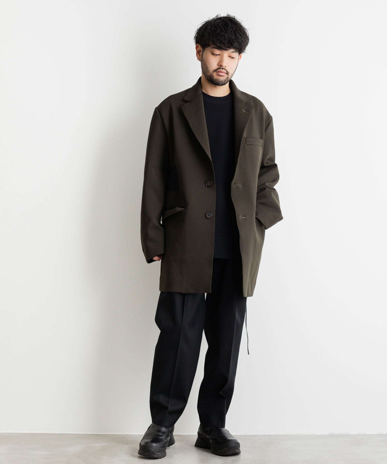 stein / シュタイン】OVERSIZED HIGH COUNT KNIT LONG JACKET